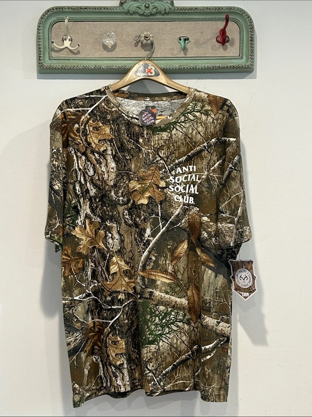 Anti Social Social Club Real Tree Collab hunt camo Short-Sleeve Tee Brown Green - Picture 1 of 8